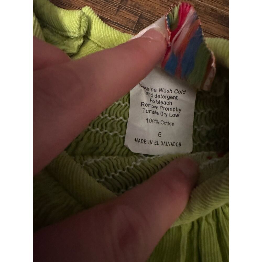 Southern Tots Green Smocked Santa Christmas Dress Sz:6 - Picture 5 of 7